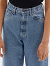 bassike high rise wide jean in worn out
