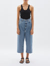 bassike high rise wide jean in worn out