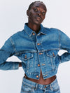 organic cropped denim jacket