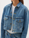 organic cropped denim jacket