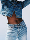 organic cropped denim jacket