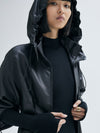 zip front leather anorak