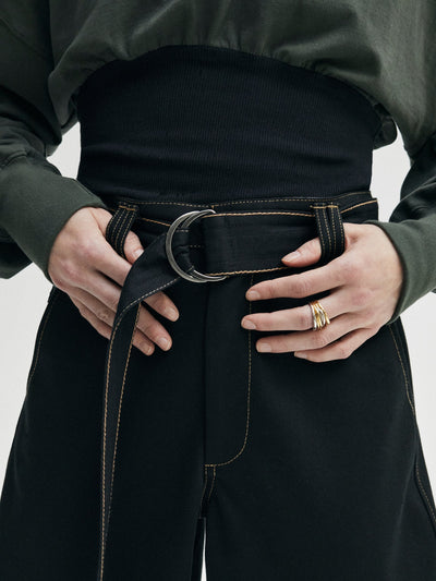 contrast stitch gabardine belt