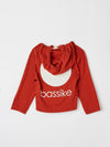bassike mini double jersey hoodie in red-cedar