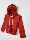bassike mini double jersey hoodie in red-cedar