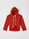 bassike mini double jersey hoodie in red-cedar