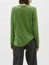 regular scoop hem long sleeve t.shirt