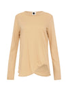 regular scoop hem long sleeve t.shirt