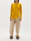 regular scoop hem long sleeve t.shirt