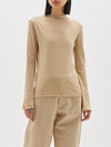 raised neck slim long sleeve t.shirt