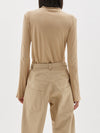 raised neck slim long sleeve t.shirt