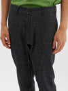 raw denim gusset detail pant