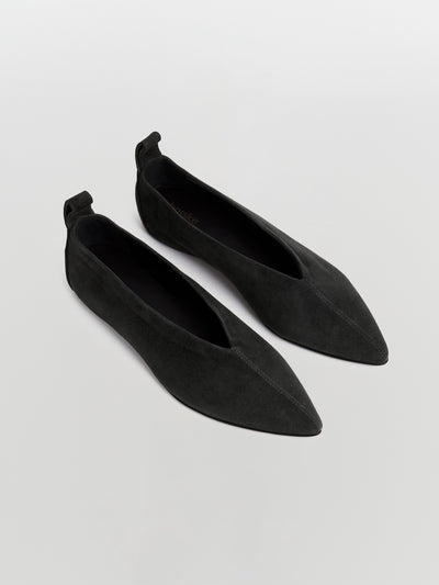 suede point toe flat