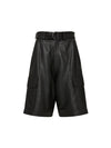 leather pocket detail short