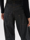 cotton linen denim border pant