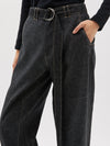 cotton linen denim border pant