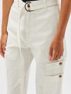 belted cotton slouch pant