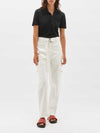 belted cotton slouch pant