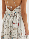 faces print cotton knot dress