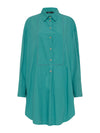 cotton contrast stitch shirt dress