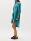cotton contrast stitch shirt dress