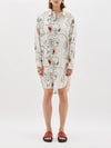 faces print cotton shirt dress