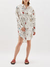 faces print cotton shirt dress