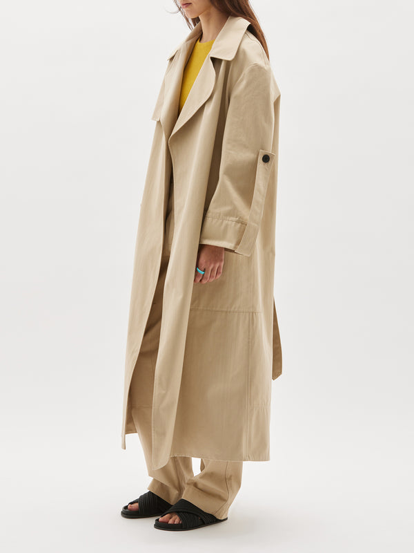 slubbed tab detail trench