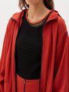 viscose contrast detail anorak