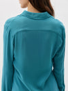 viscose crepe zip detail shirt