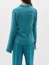 viscose crepe zip detail shirt