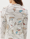 faces front seam raised neck t.shirt