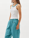 slim superfine rib contrast tank