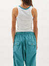 slim superfine rib contrast tank