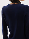 rib fitted crew neck knit