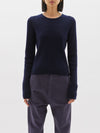 rib fitted crew neck knit