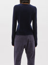 rib fitted crew neck knit