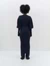 balloon sleeve knit midi dress