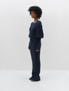 balloon sleeve knit midi dress