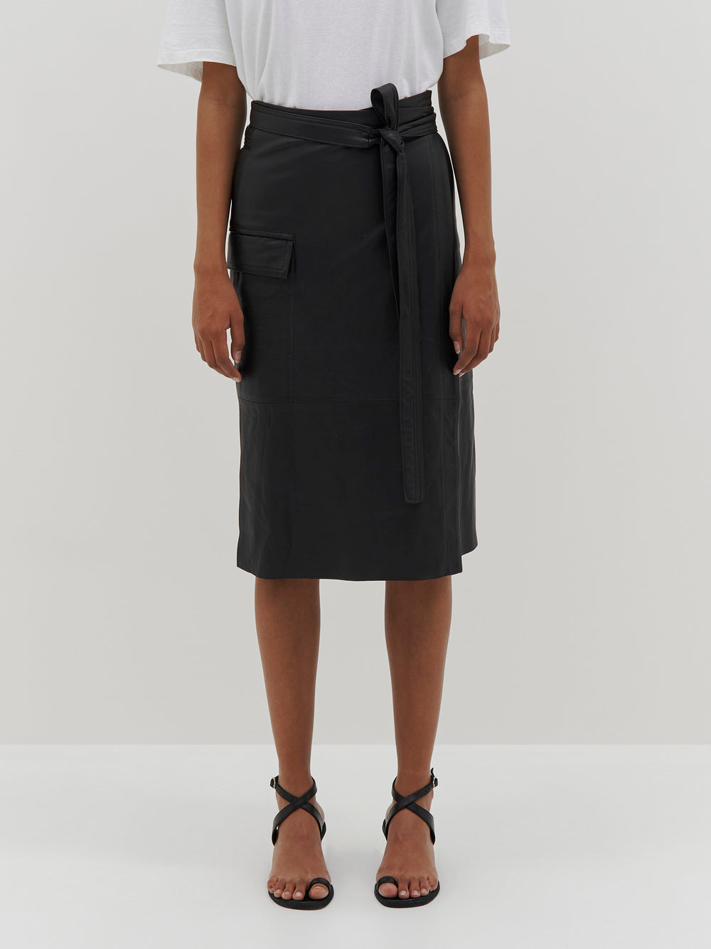 leather wrap skirt