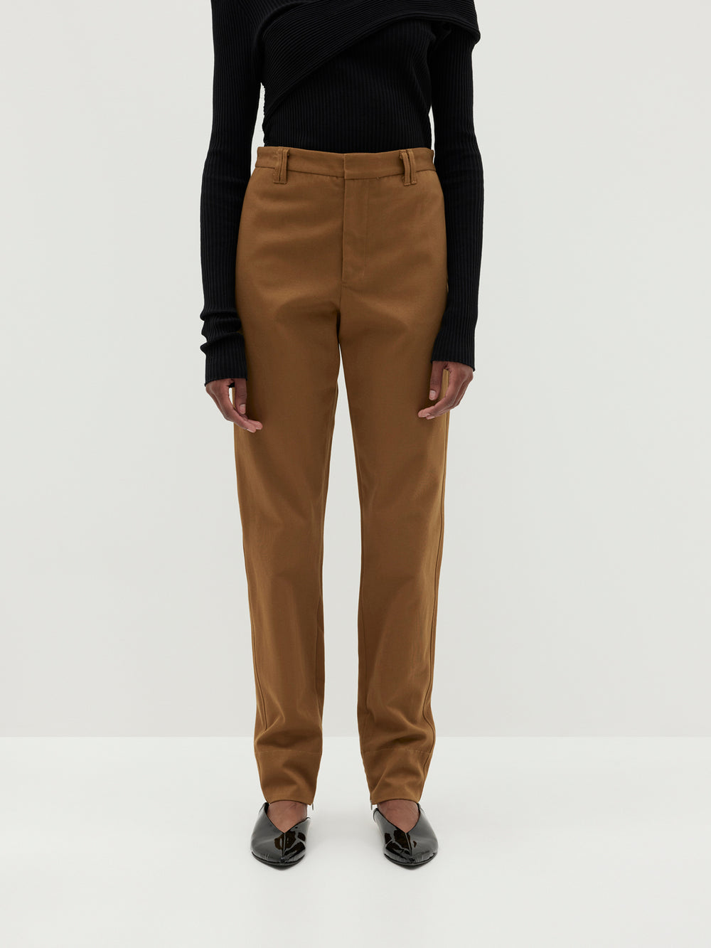 gabardine straight leg pant