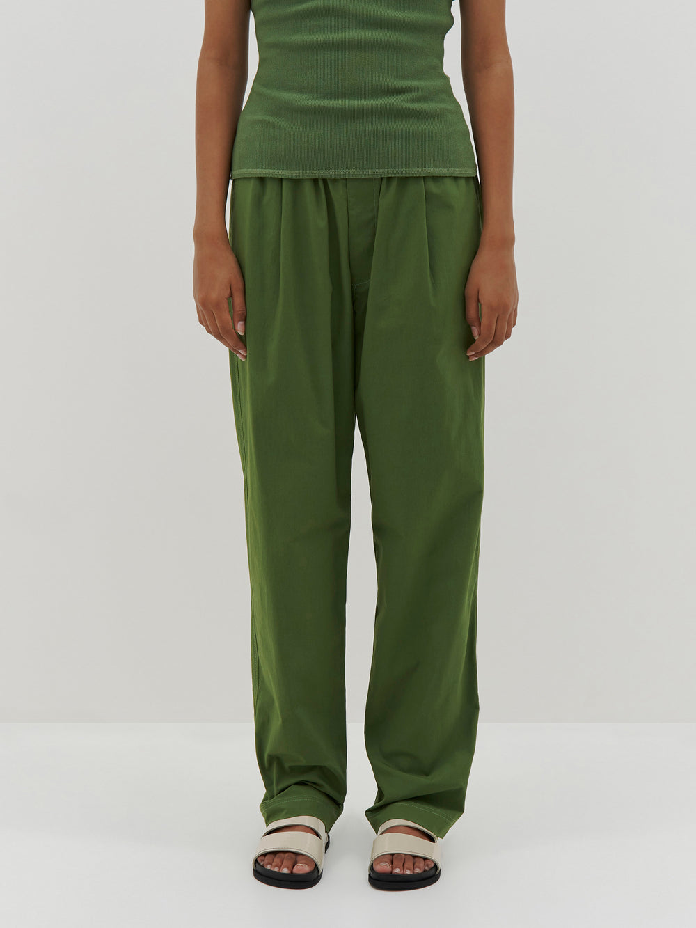 pleated cotton pull on pant