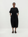 contrast gather balloon dress