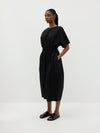 contrast gather balloon dress