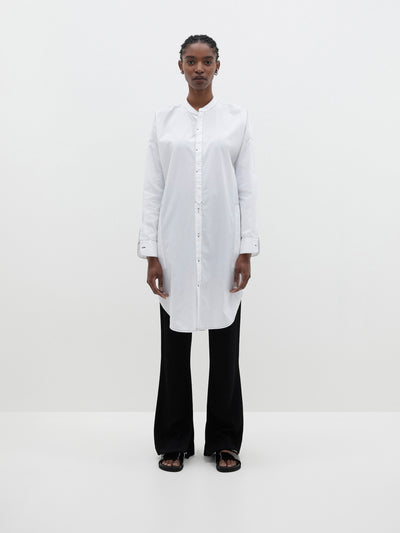 oversized contrast shirt dress
