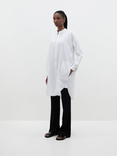oversized contrast shirt dress