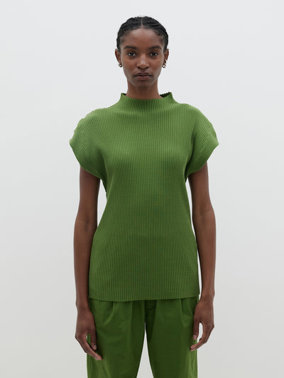 raised neck drapey rib tank