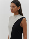 paneled raised neck tank dress