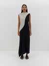 paneled raised neck tank dress