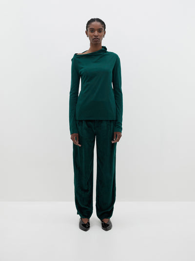 asymmetric neck long sleeve t.shirt